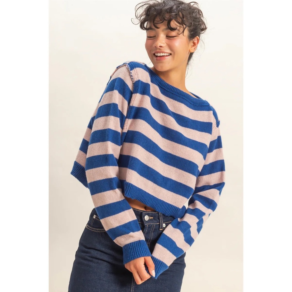 Blue and Pink Striped Sweater